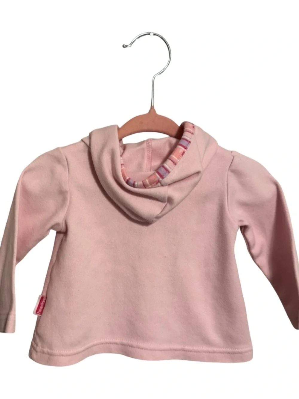 Y2K Fisher-Price Peek-A-Boo Bear Pink Hooded Sweatshirt Baby Girl Size 3-6 M